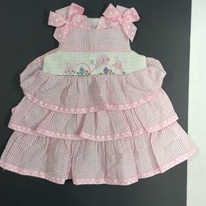 😍Mud Pie Baby Pink and White Striped Dress